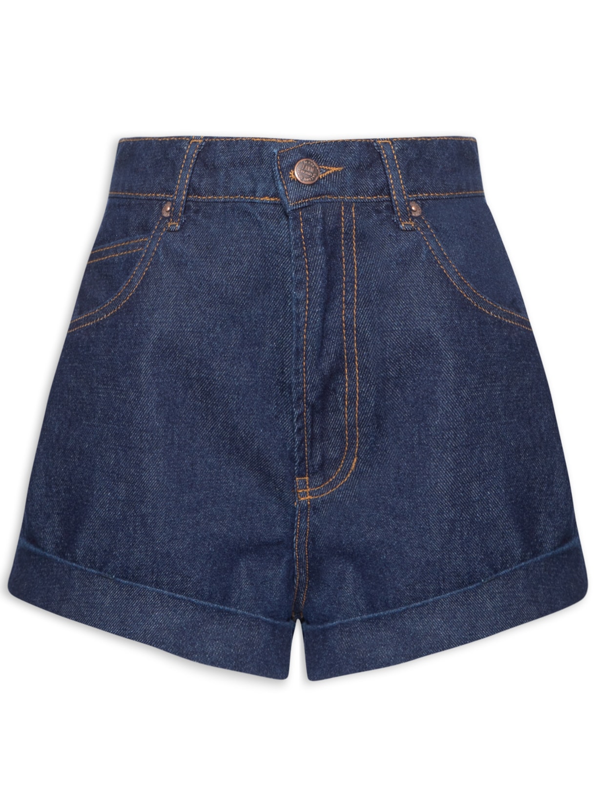 Short Feminino Jeans Pockets Bainha Estonado - Azul