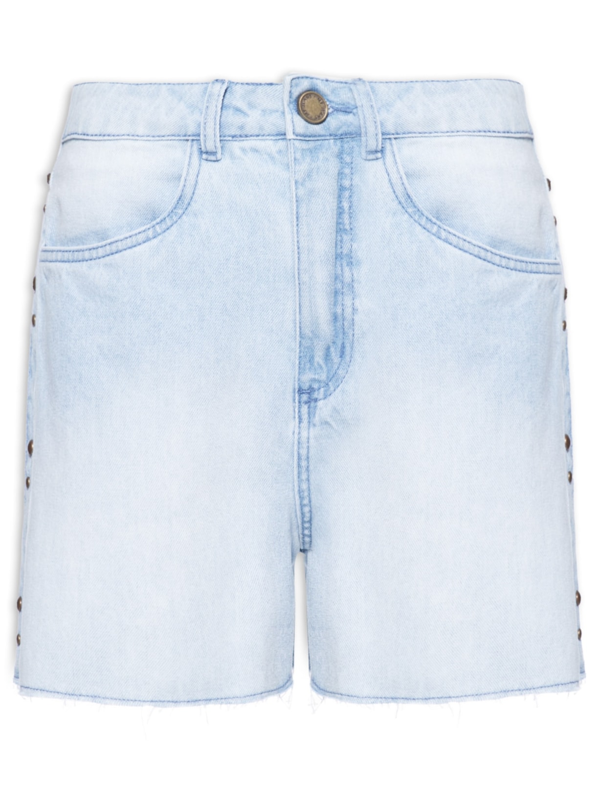 Short Feminino Jeans Recorte Lateral - Azul