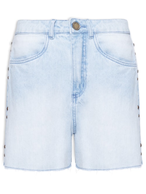 Short Feminino Jeans Recorte Lateral - Azul