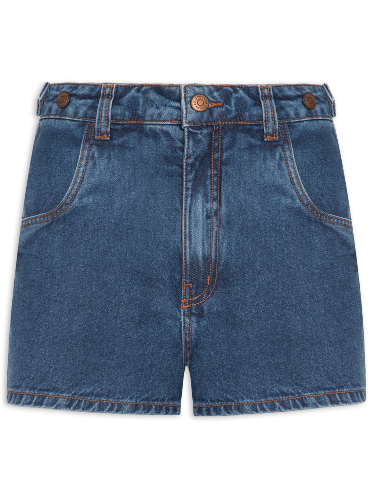Short Feminino Jeans Regulagem Cós - Azul