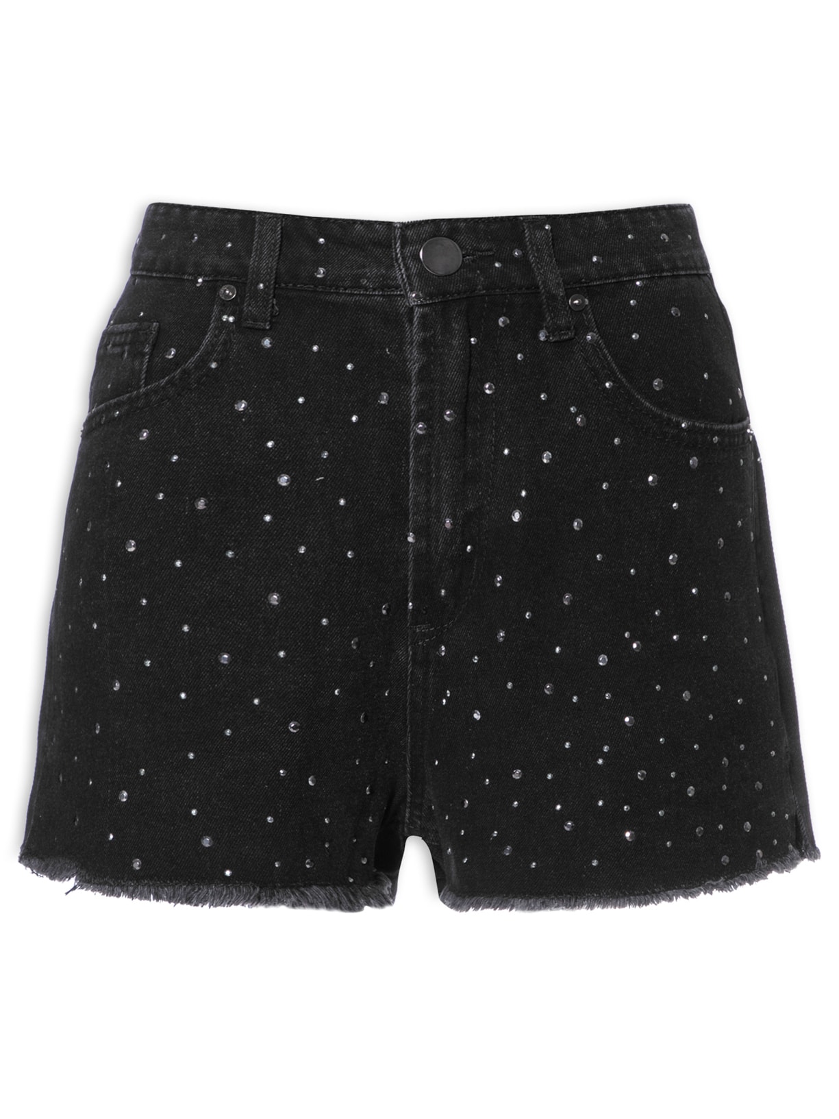 Short Feminino Jeans Shine - Preto