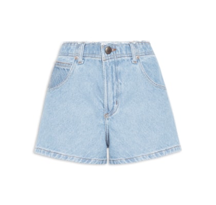 Short Feminino Jeans Textura - Azul