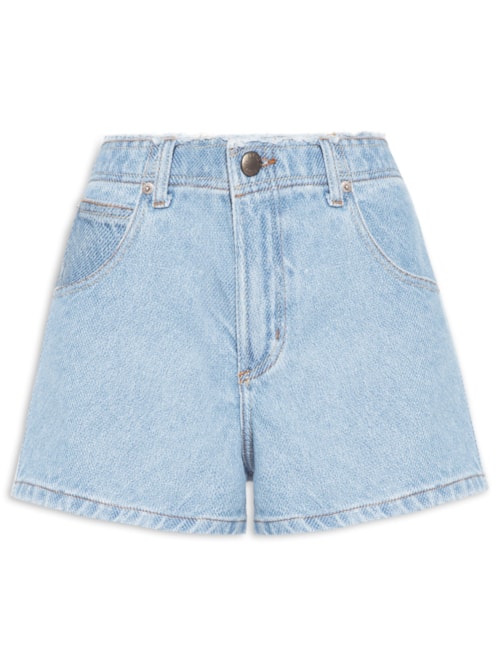 Short Feminino Jeans Textura - Azul