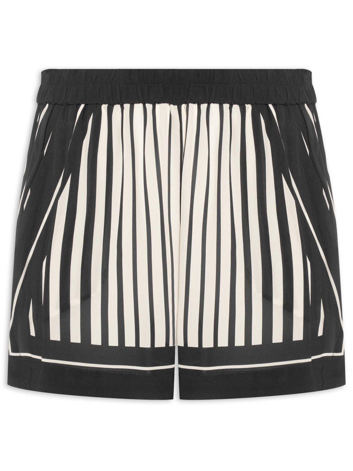 Short Feminino Lenço Listras Pb Preto Animale