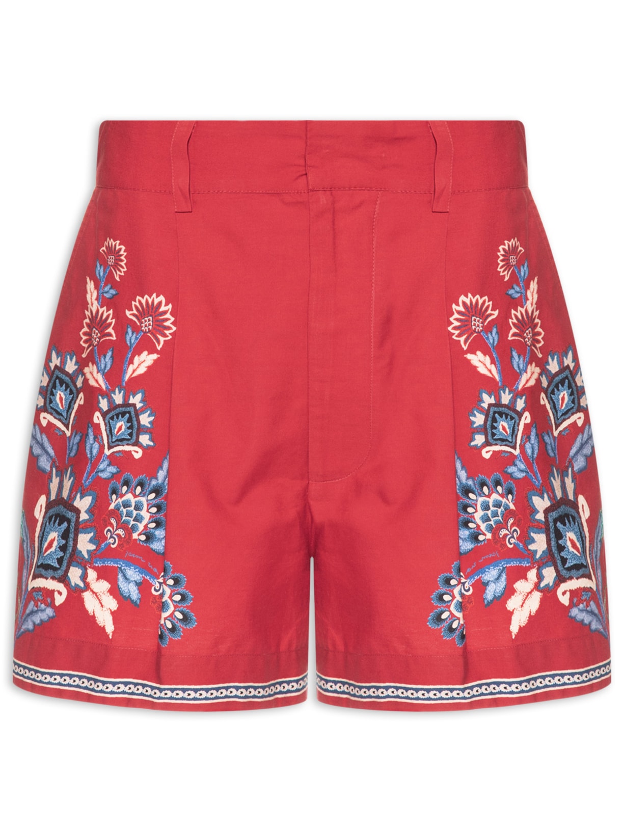 Short Feminino Lenço Náutico - Vermelho