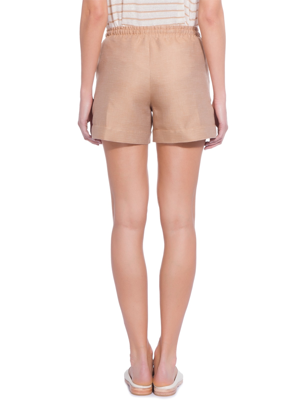 Short Feminino Linen Bege Bianza