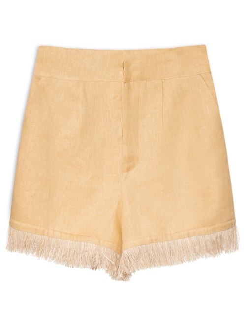 Short Feminino Linen - Bege