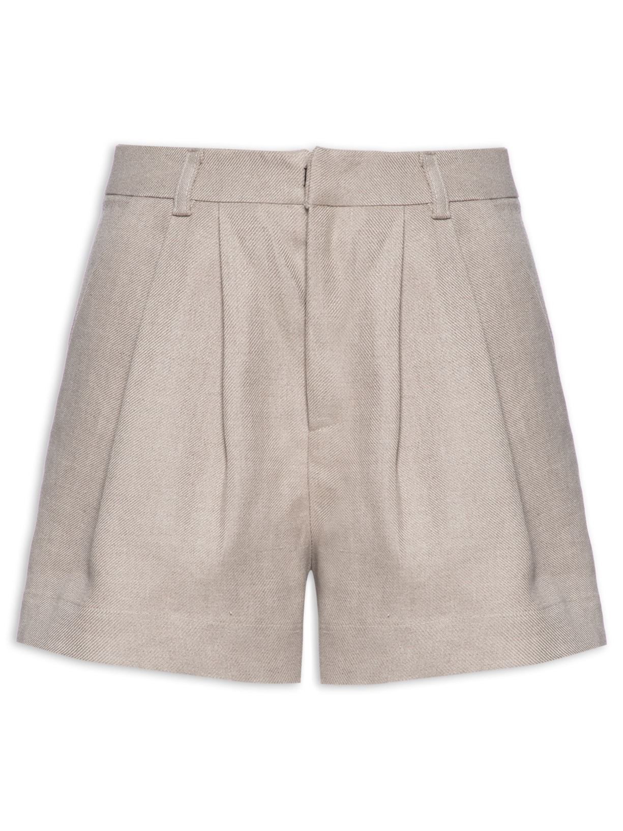 Short Feminino Linho Alfaiataria - Bege