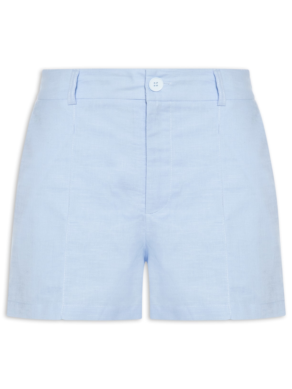 Short Feminino Linho Com Bolso - Azul