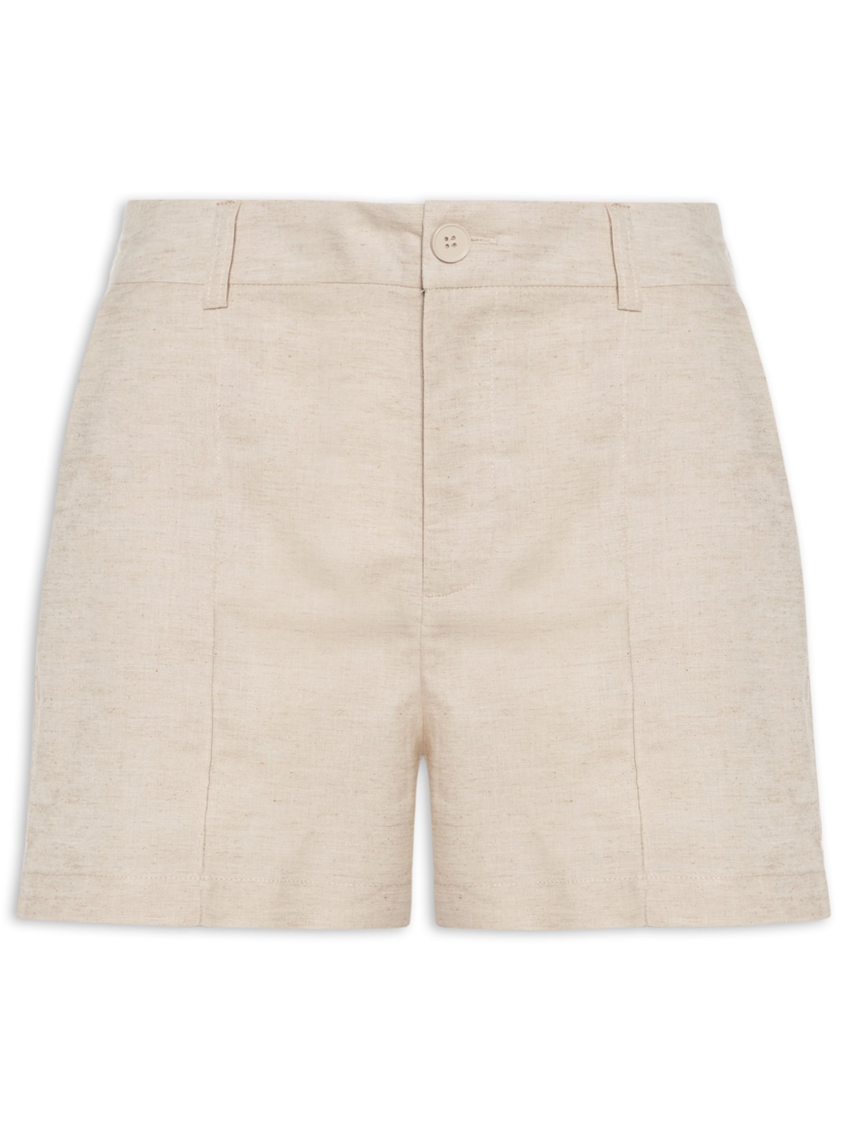 Short Feminino Linho Com Bolso - Bege