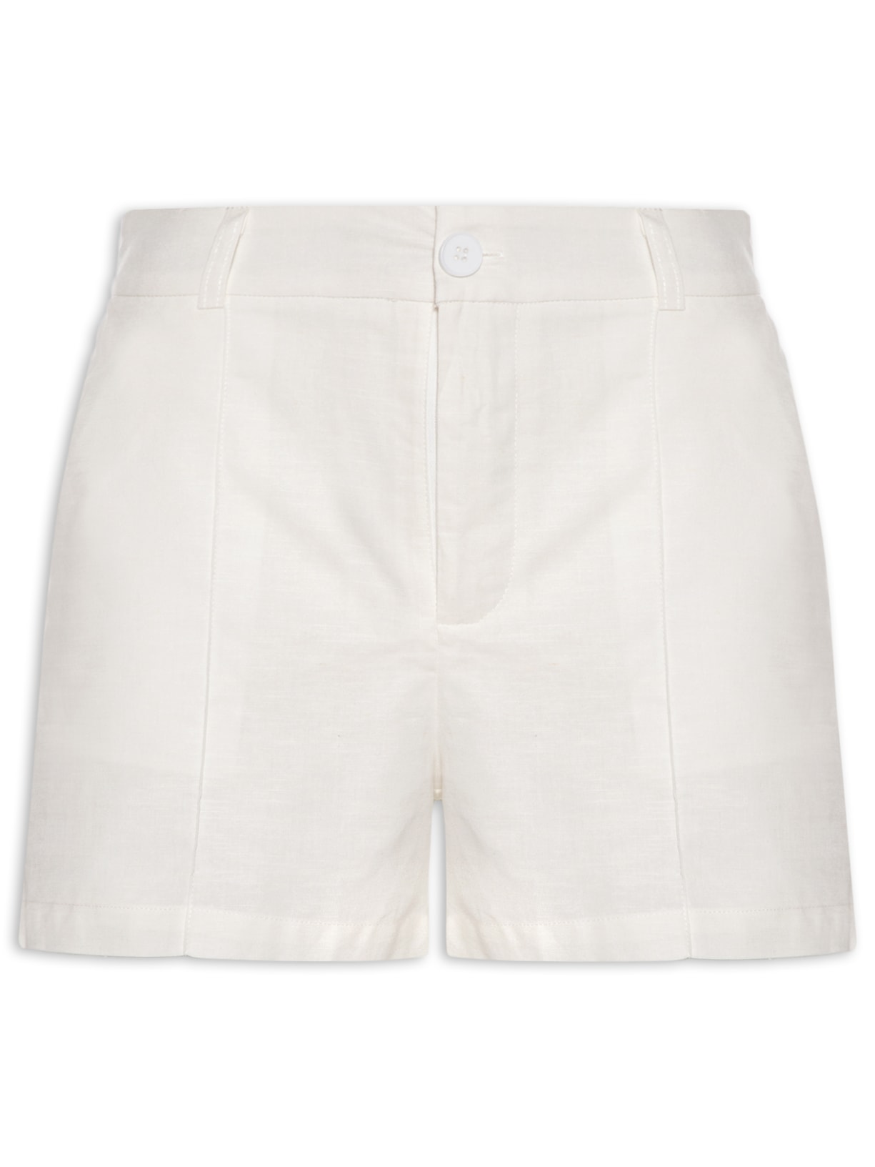Short Feminino Linho Com Bolso - Off White