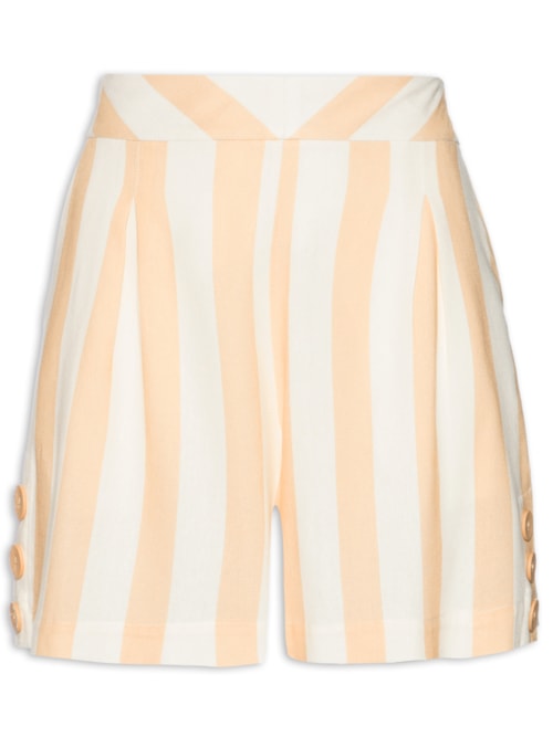 Short Feminino Linho estampa Horizonte - Bege