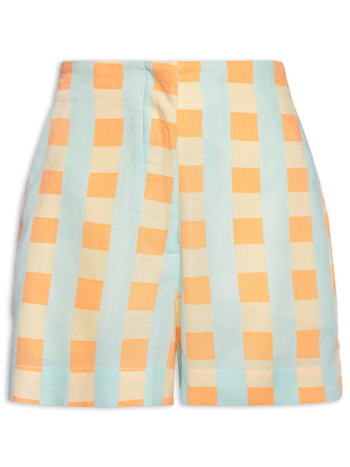 Short Feminino Linho Estampa Serena - Laranja