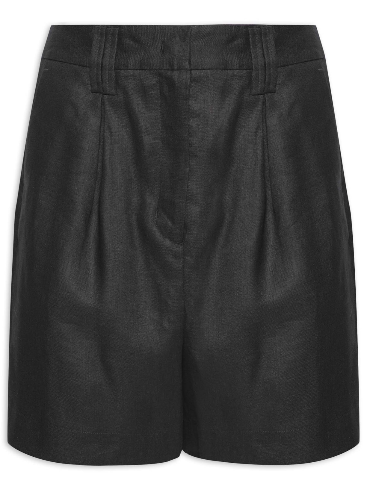 Short Feminino Linho Pesado - Preto