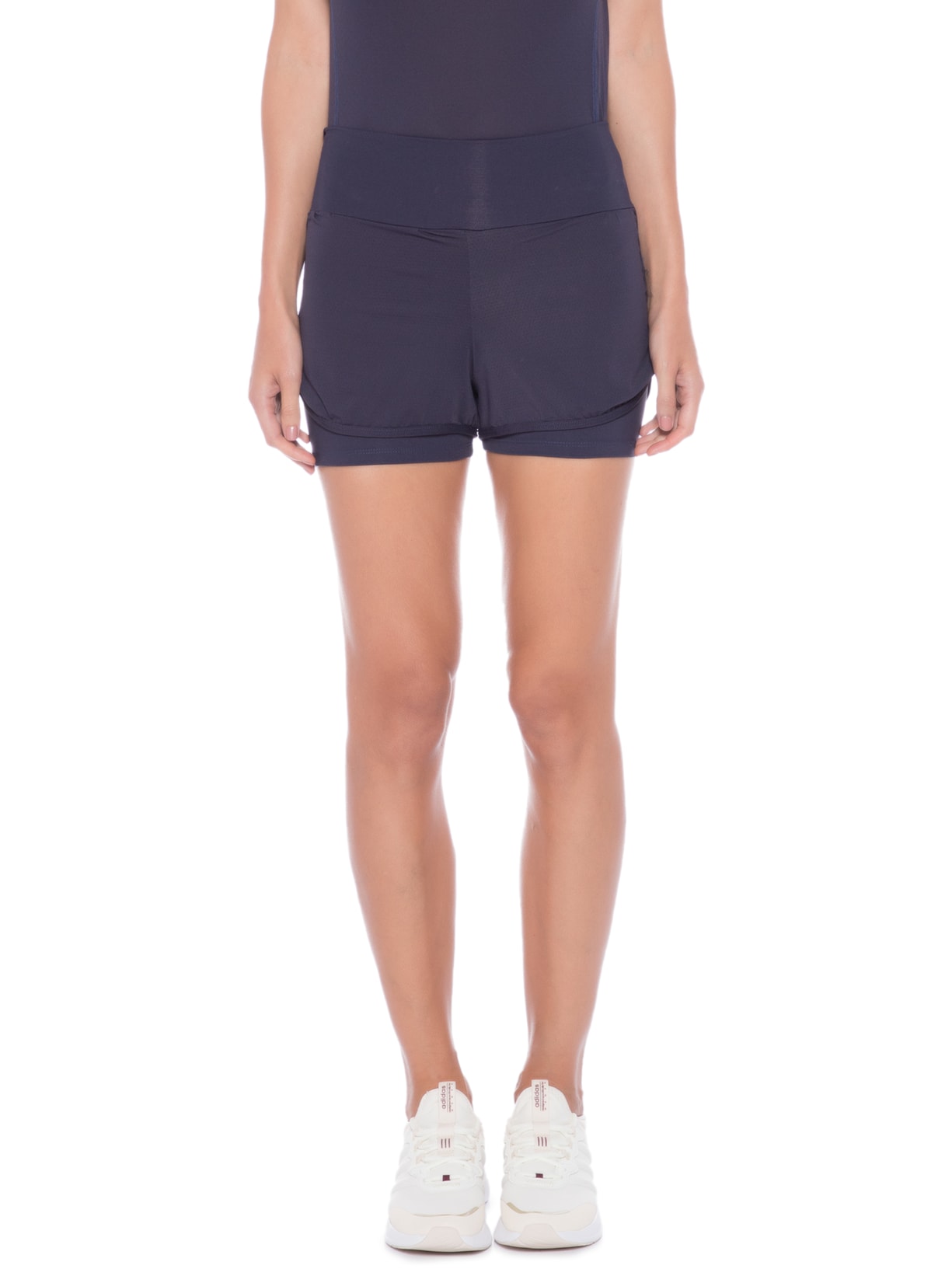 Short Feminino Liso Azul Body For Sure