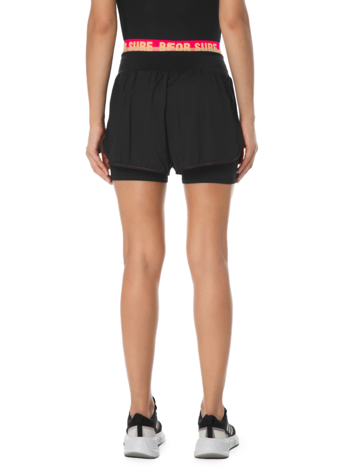 Short Feminino Liso Preto Body For Sure