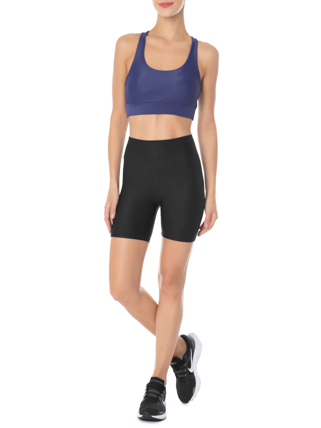 Short Feminino Liso Texturizado Preto Body For Sure