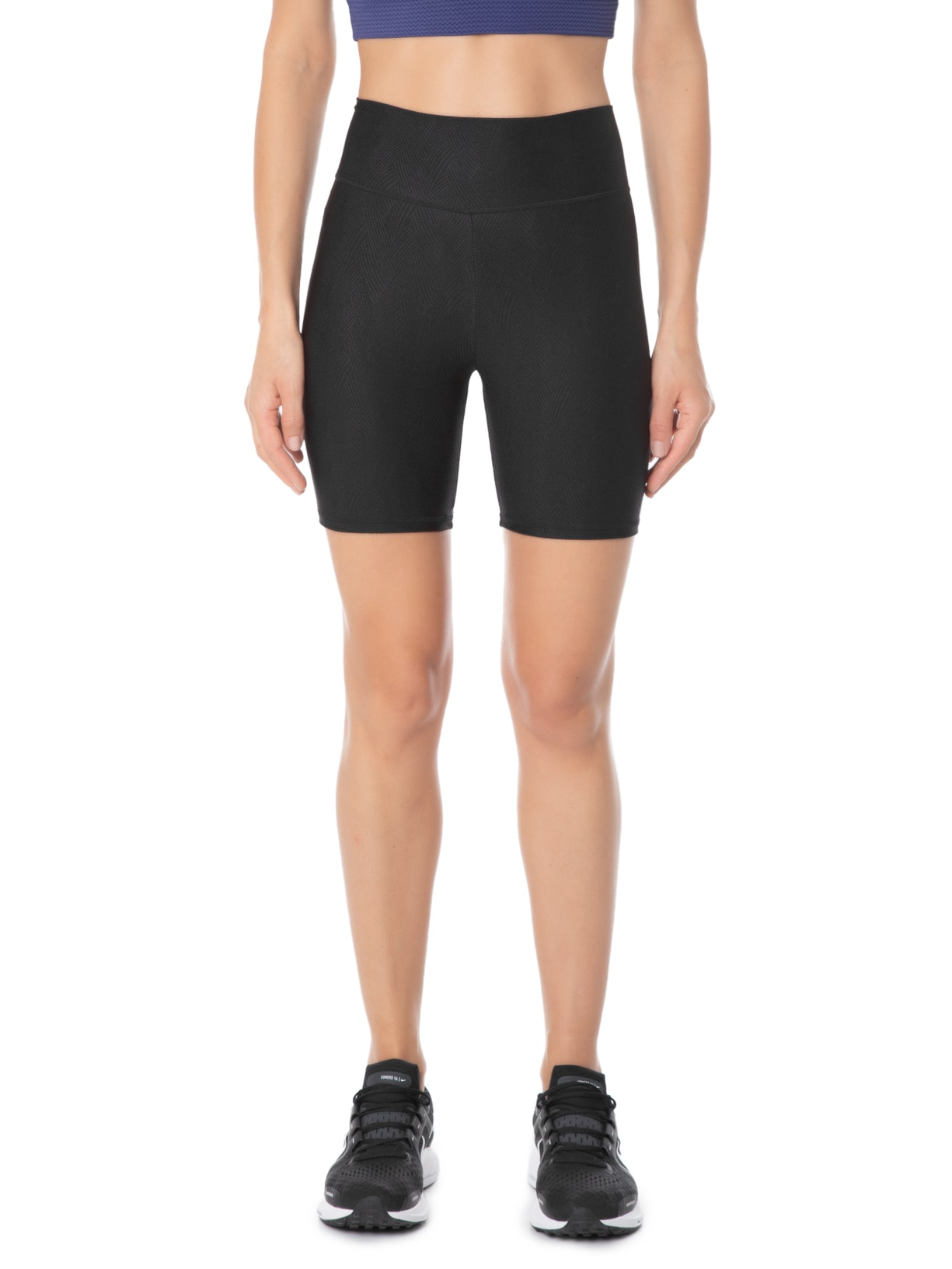 Short Feminino Liso Texturizado Preto Body For Sure