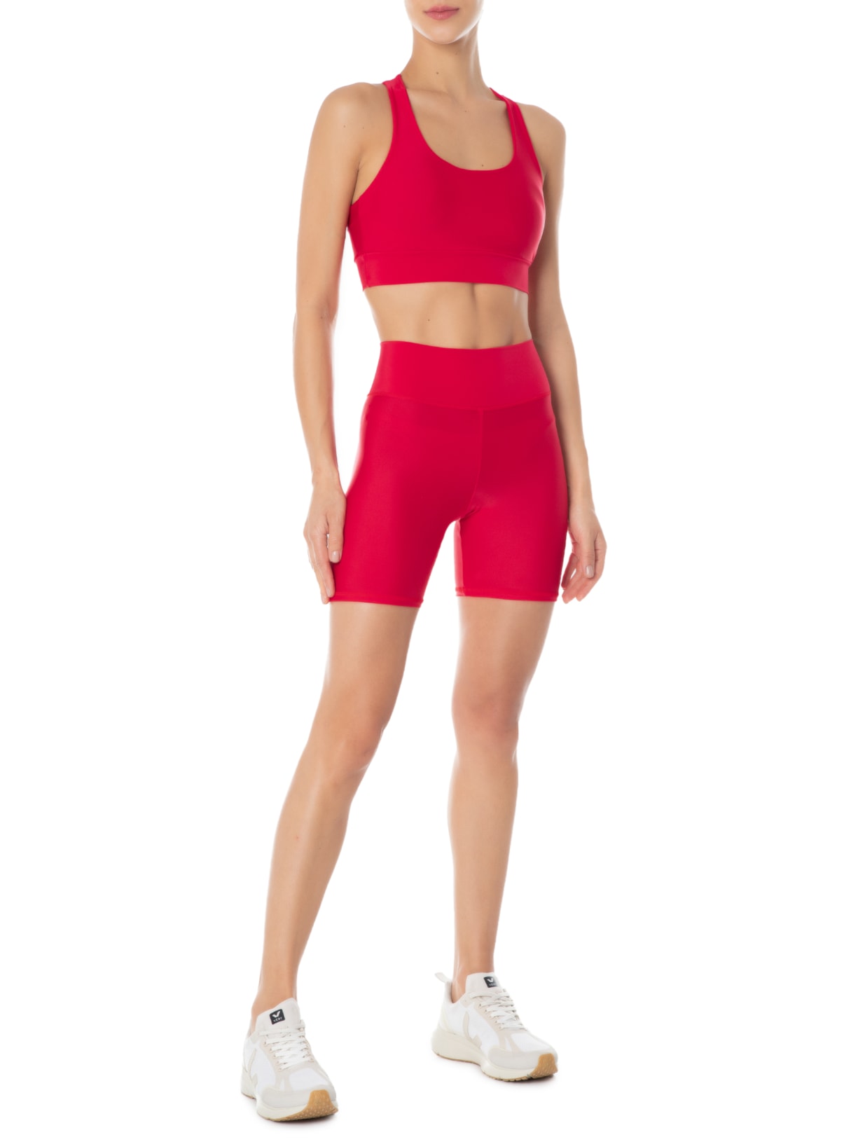 Short Feminino Liso Vermelho Body For Sure