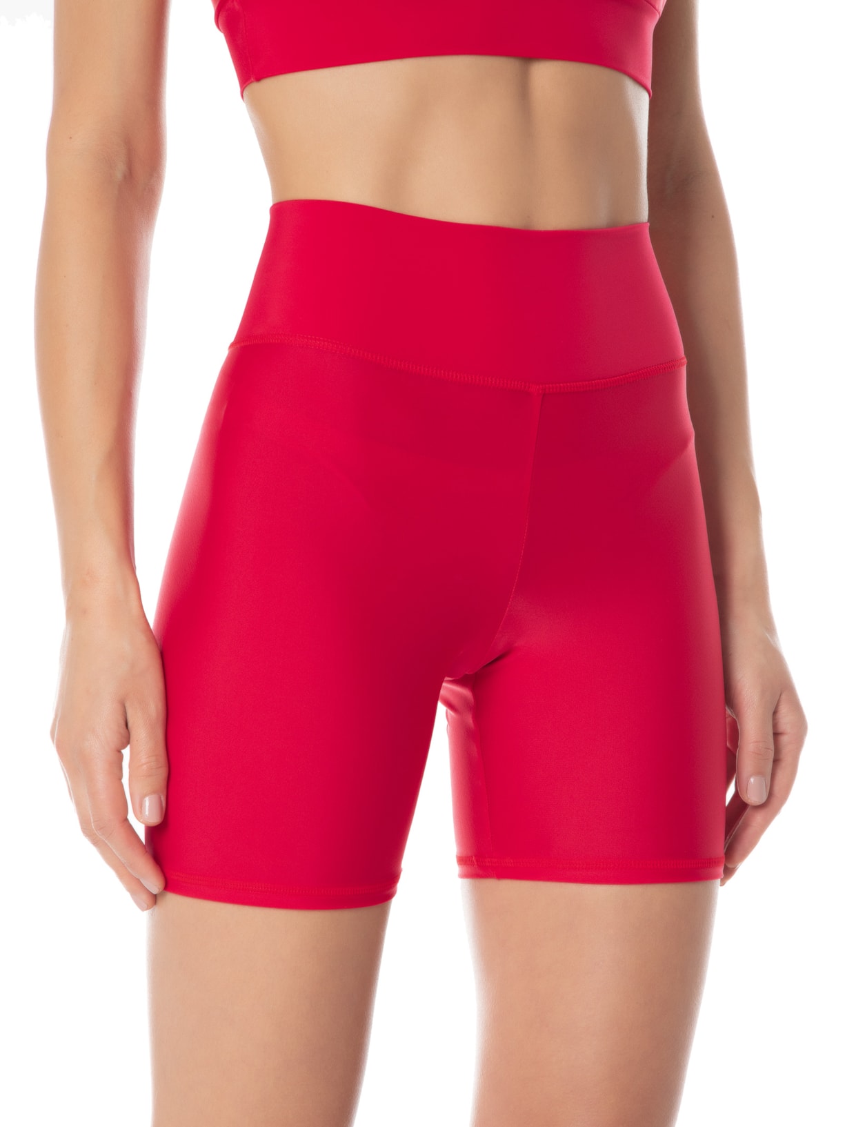 Short Feminino Liso Vermelho Body For Sure