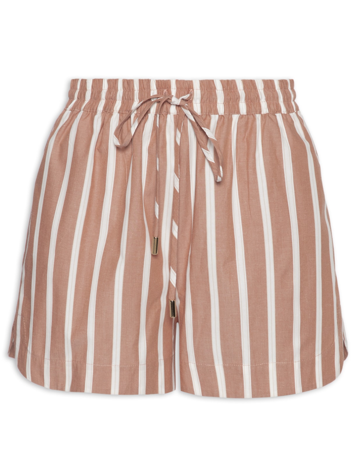 Short Feminino Listra Fio Tinto Marrom Lenny Niemeyer