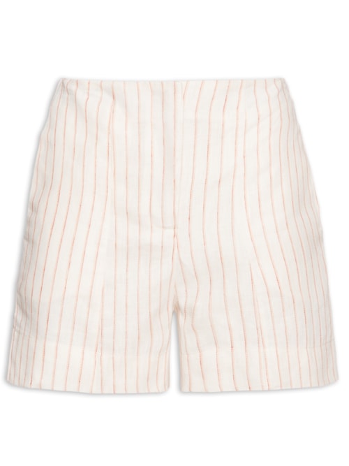 Short Feminino Listrado Básico - Bege