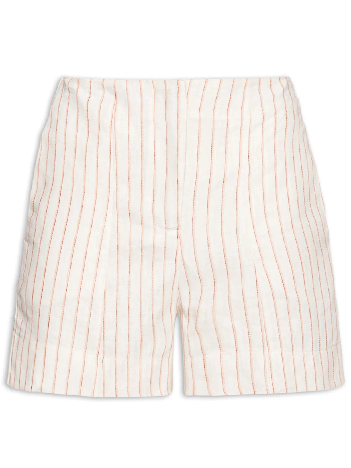 Short Feminino Listrado Básico Bege Basiq