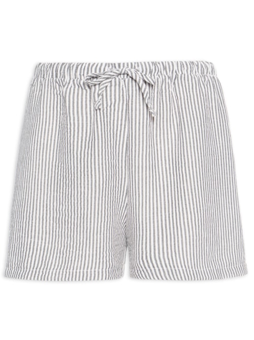 Short Feminino Listrado - Preto