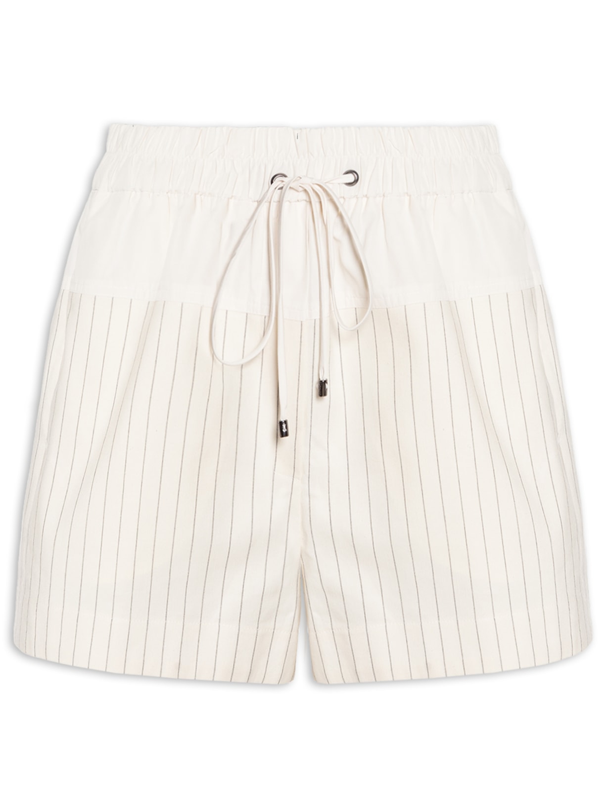 Short Feminino Listras Avignon Branco Animale
