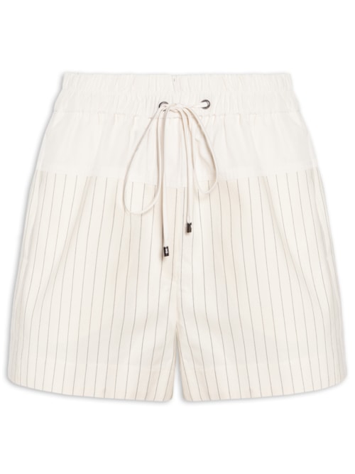 Short Feminino Listras Avignon - Branco