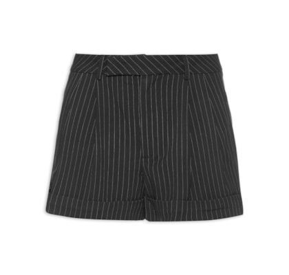 Short Feminino Listras - Preto