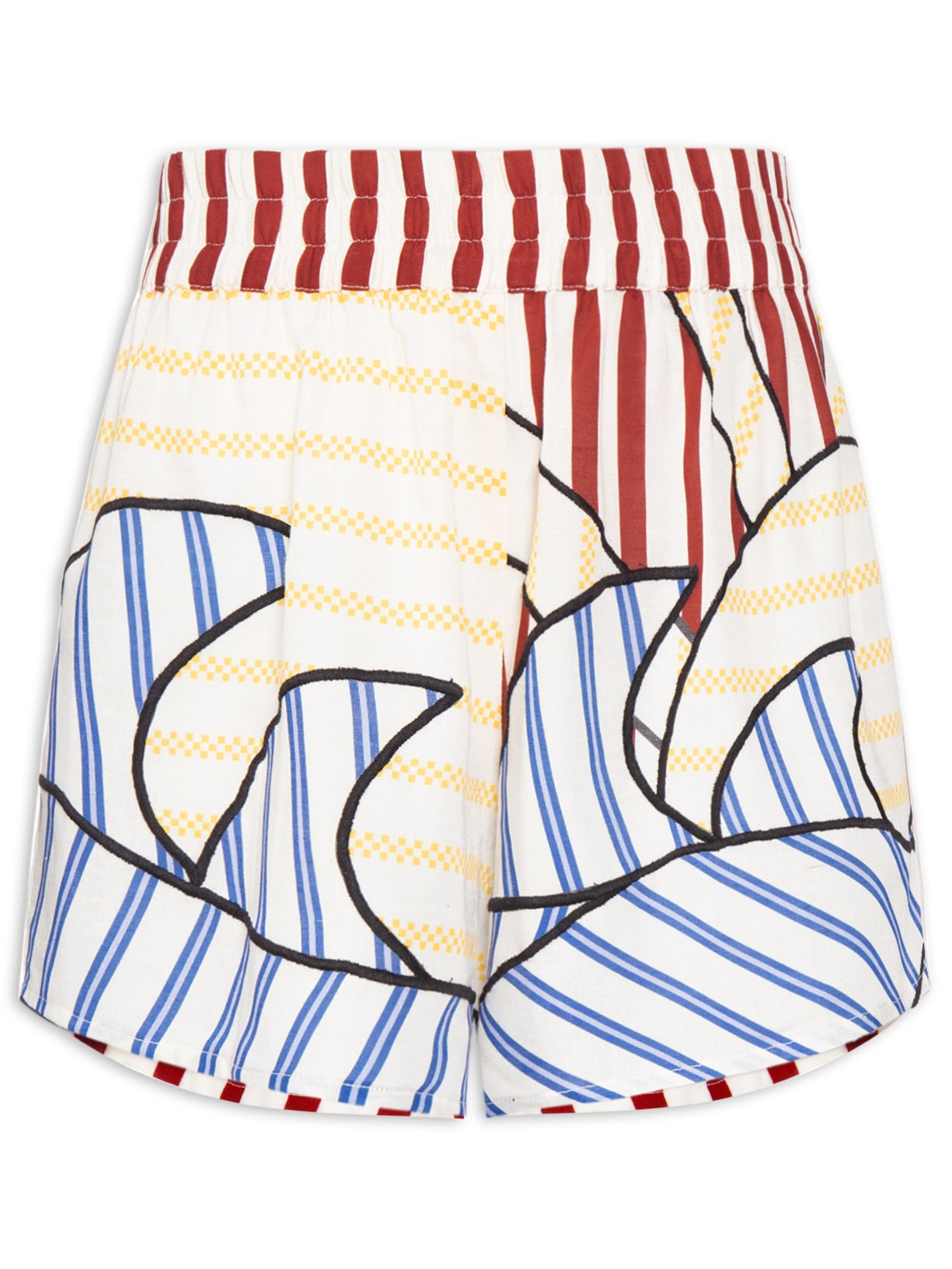 Short Feminino Listras Sol Vermelho Farm Praia