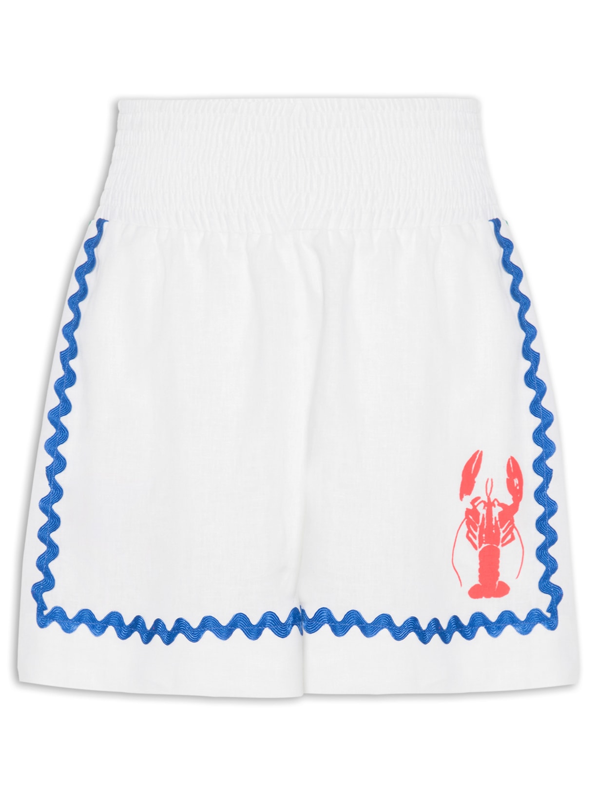 Short  Feminino Lobster Linho Branco Wasabi