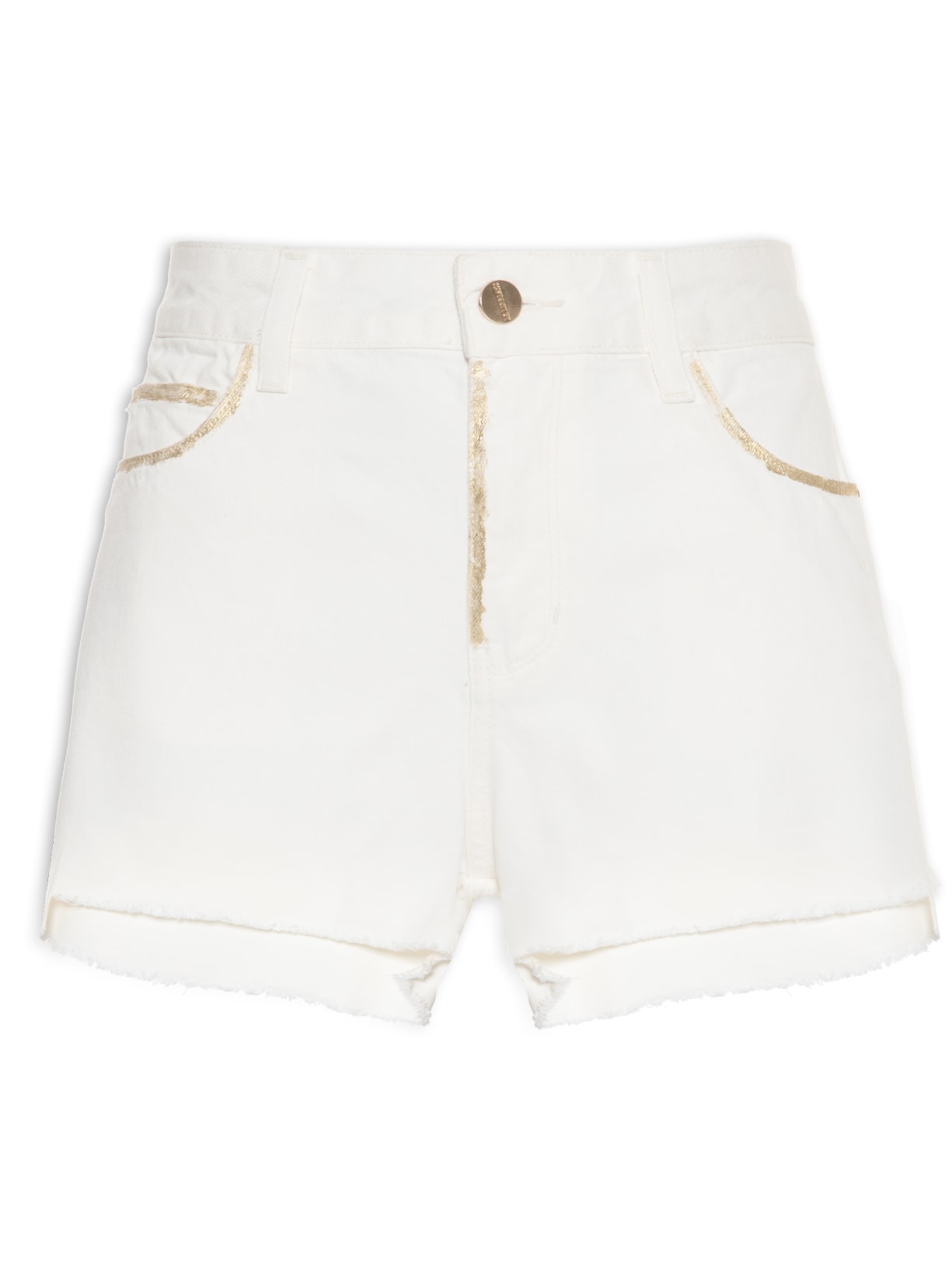 Short Feminino Lulu Foil Sarja - Off White