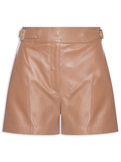 Short Feminino Lupita I Couro - Marrom