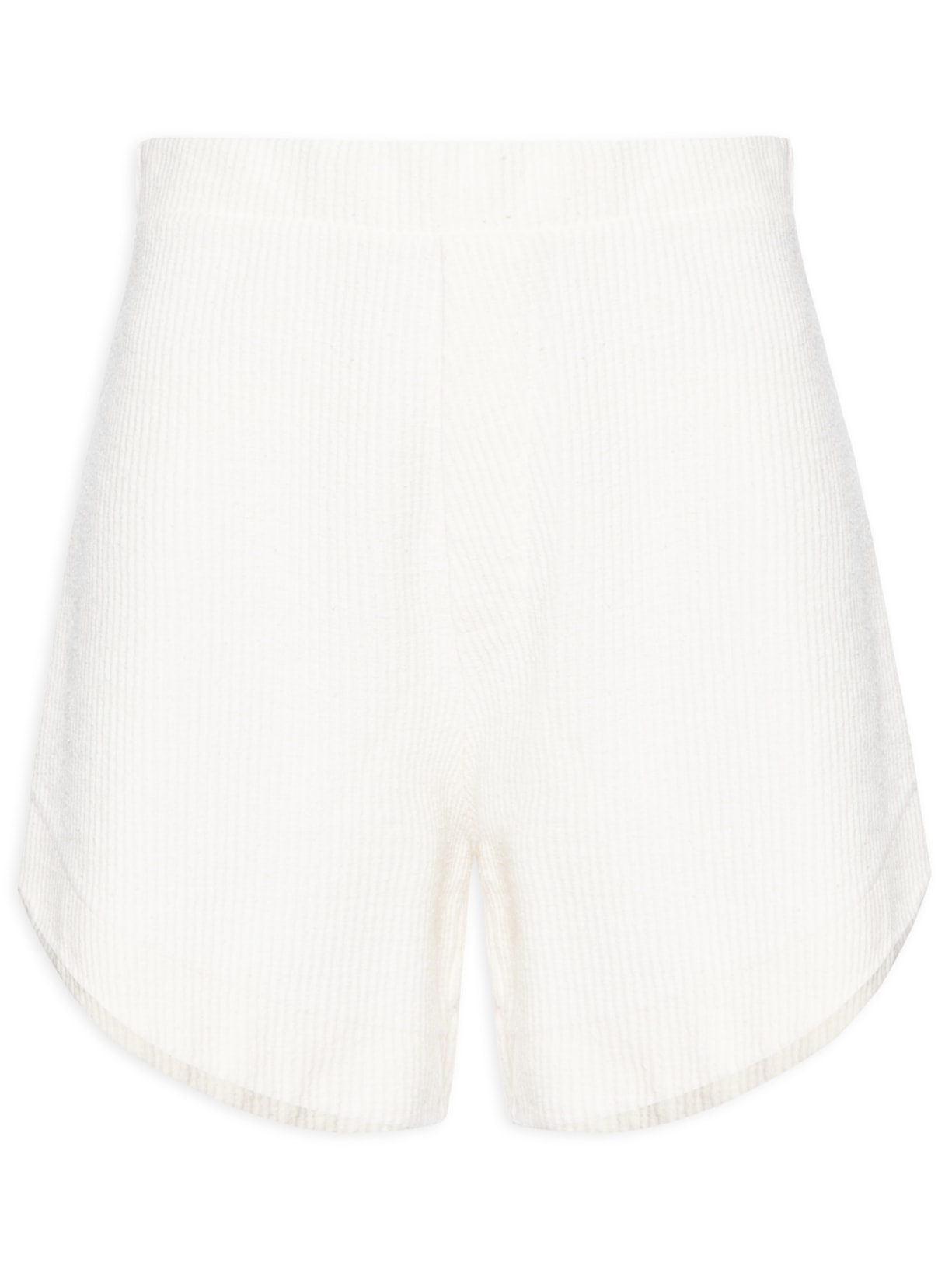 Short Feminino Malha Canelada Rustico - Branco