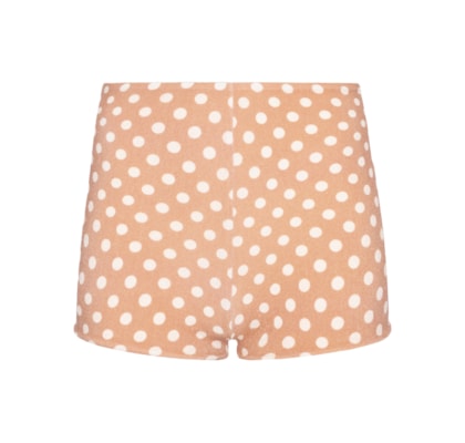 Short Feminino Marcela Estampa Poá - Marrom