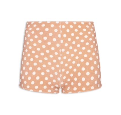 Short Feminino Marcela Estampa Poá - Marrom