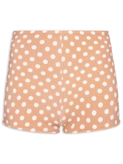 Short Feminino Marcela Estampa Poá - Marrom