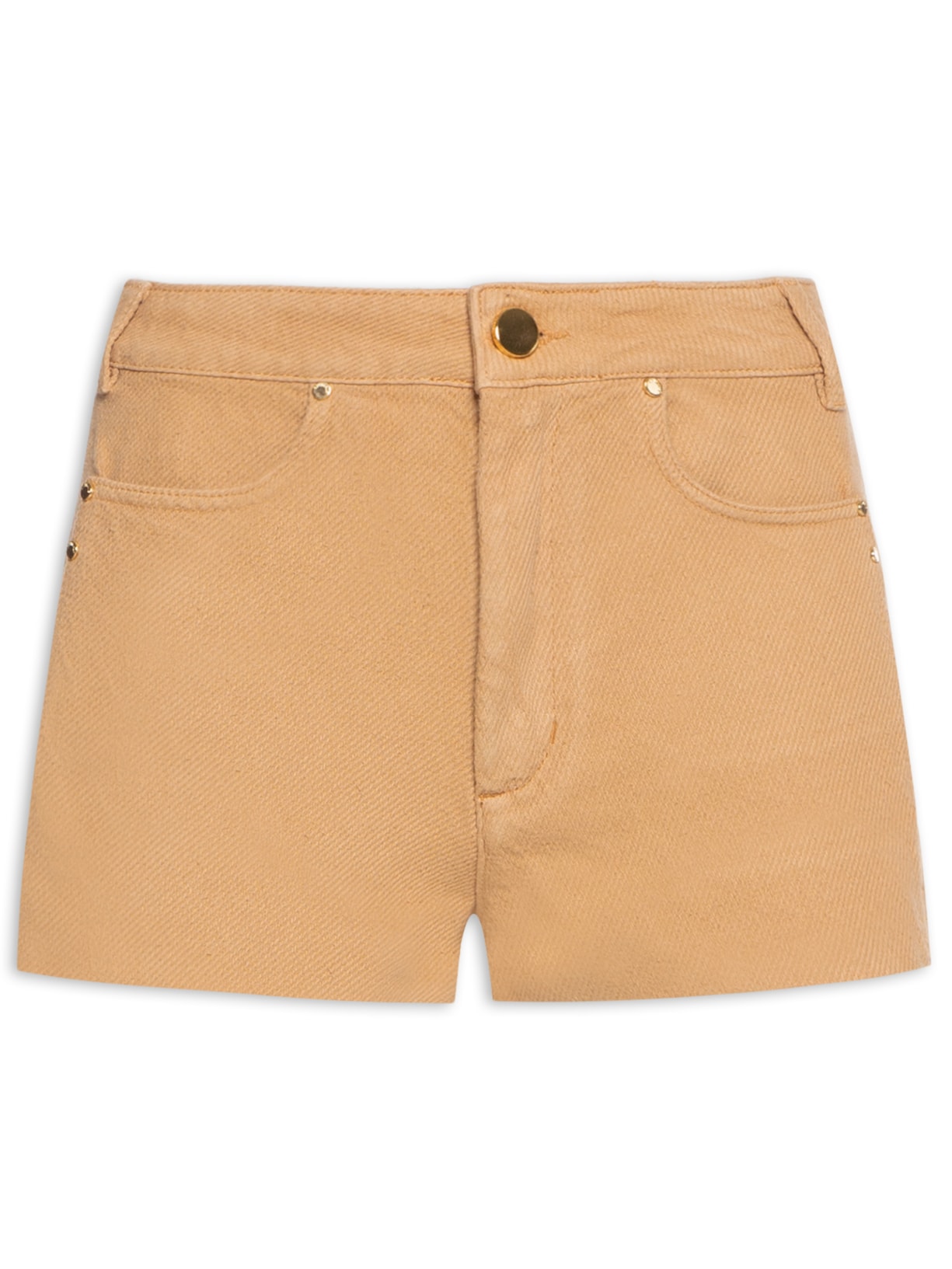 Short Feminino Mini Caramelo De Sarja - Bege