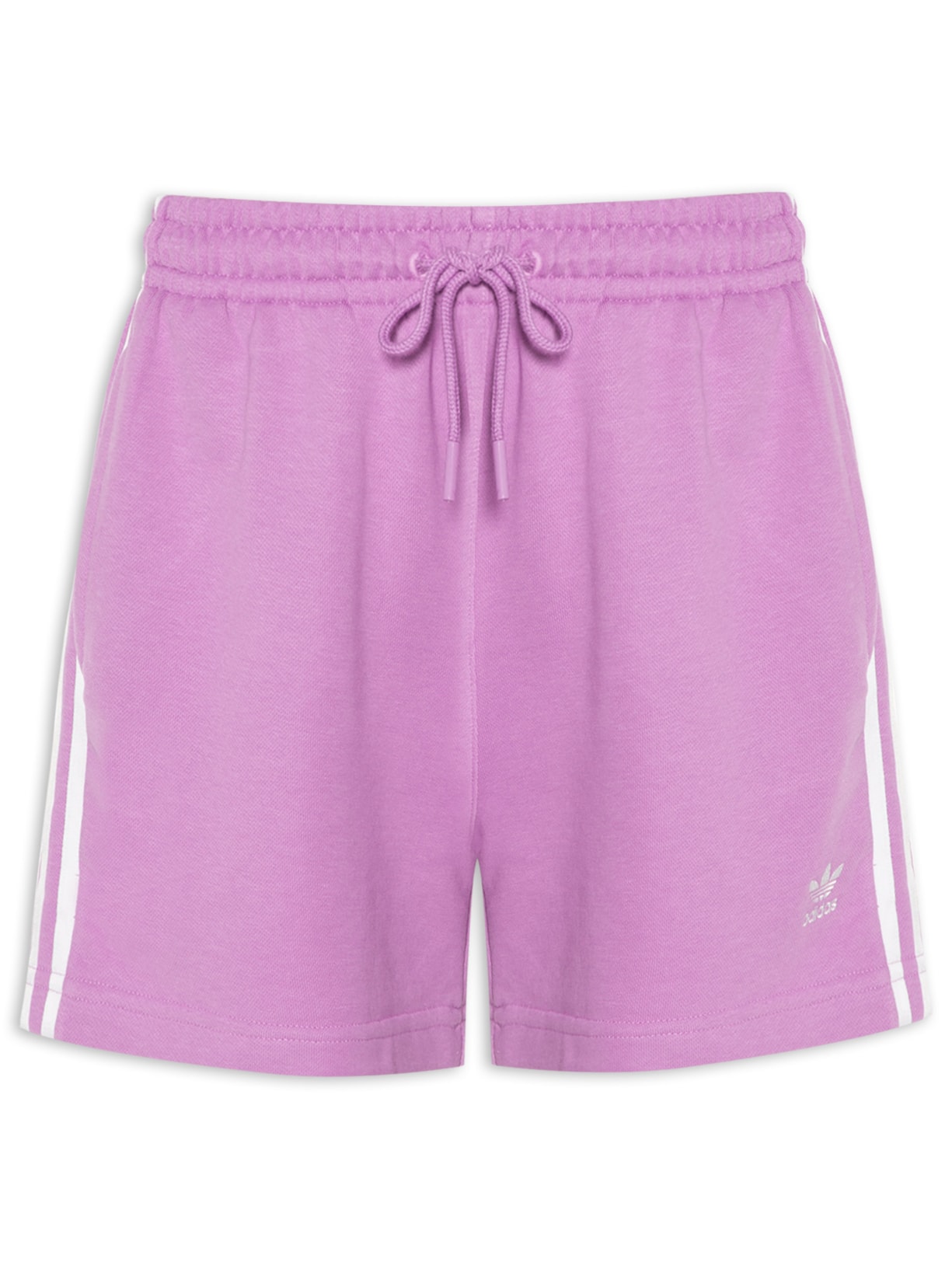 Short Feminino Moletinho Três Listras - Lilás