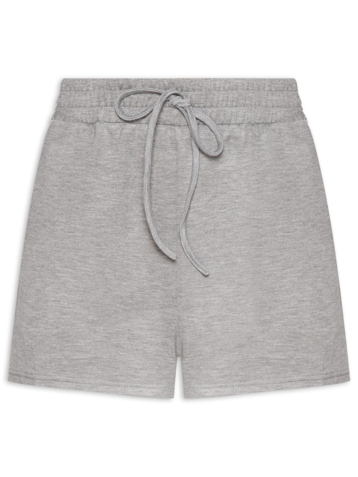 Short Feminino Moletom Cós Elástico - Cinza