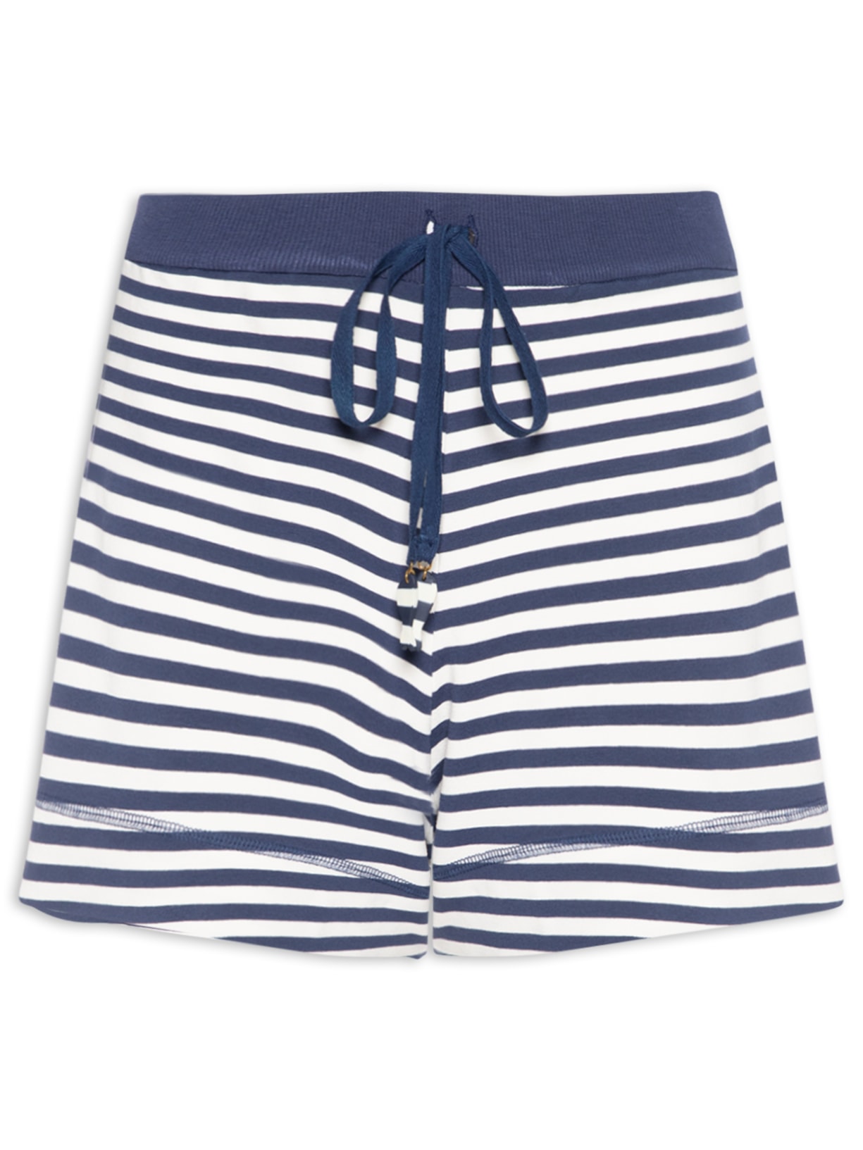 Short Feminino Moletom Estampa Listra – Azul