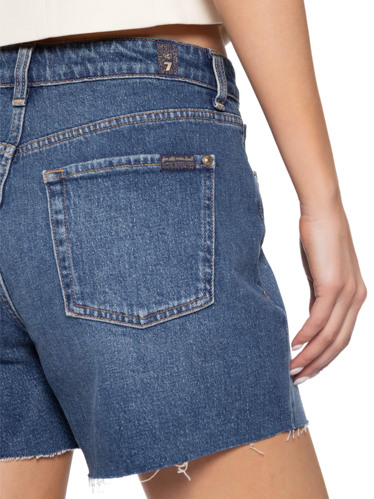 Short Feminino Monroe Long Explorer Azul 7 For All Mankind