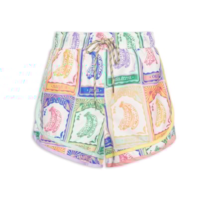 Short Feminino Nylon Banana Selo - Off White