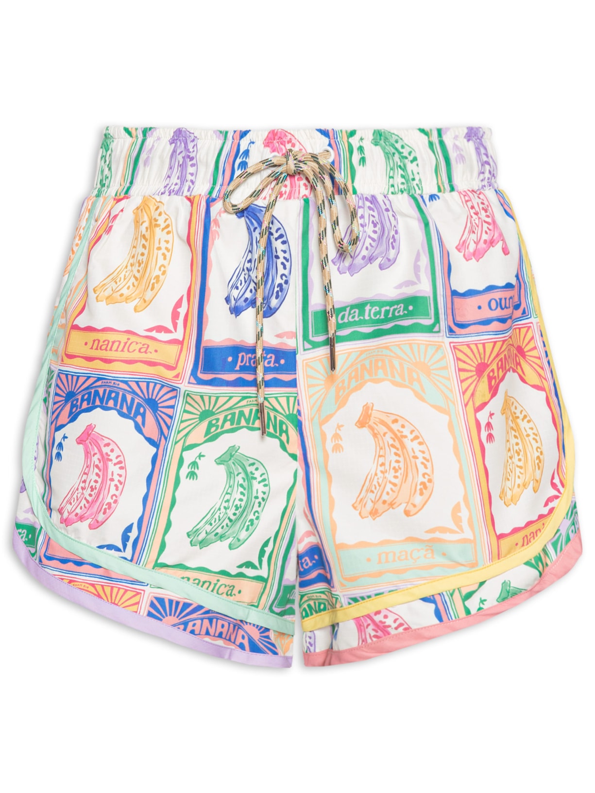 Short Feminino Nylon Banana Selo - Off White