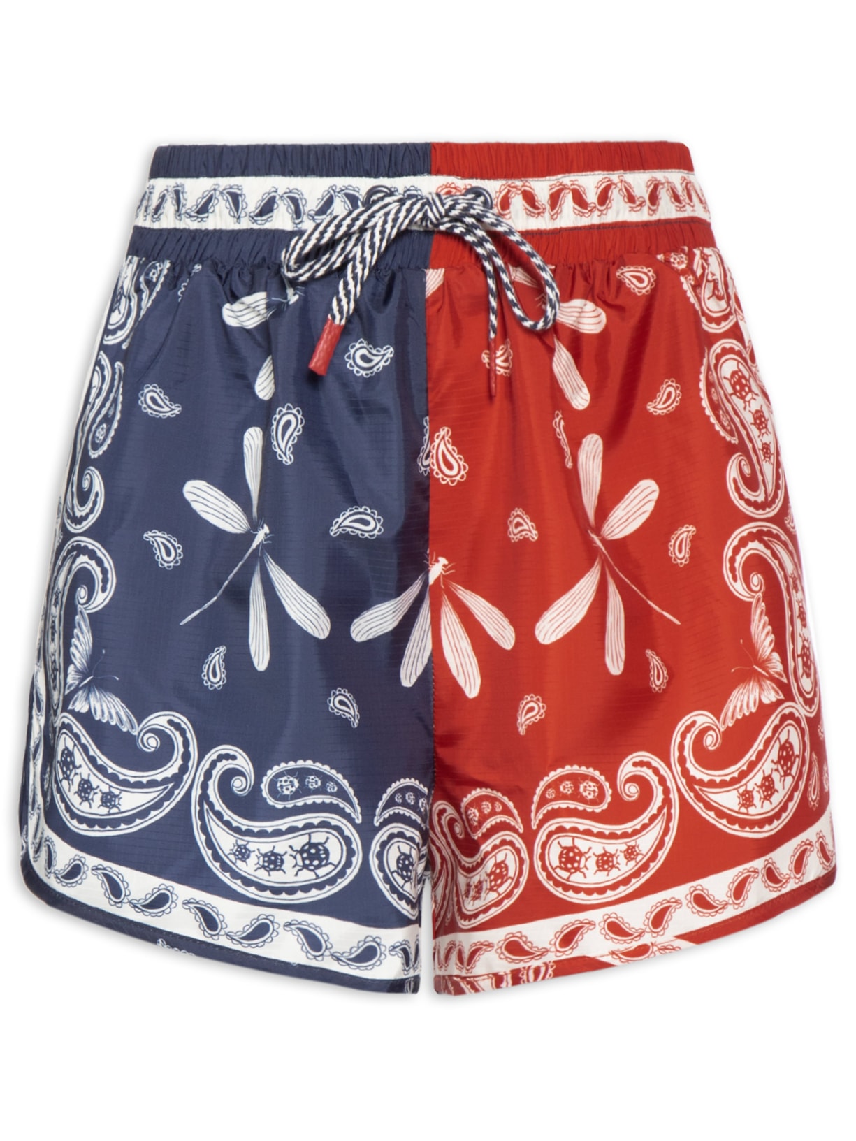 Short Feminino Nylon Bandana Jardim - Vermelho