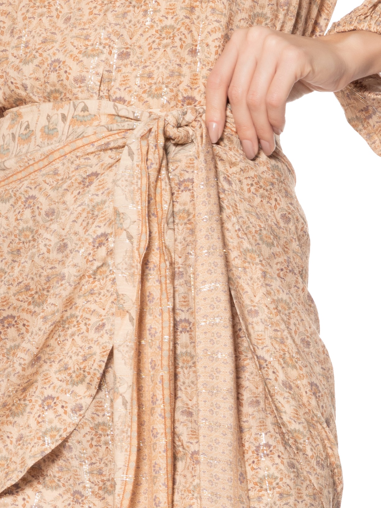 Short Feminino Pareo Estampa Florish Bege Maria Filó