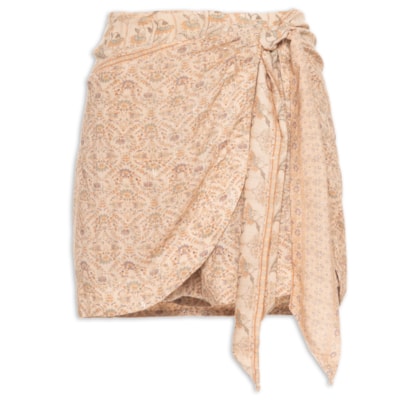 Short Feminino Pareo Estampa Florish - Bege