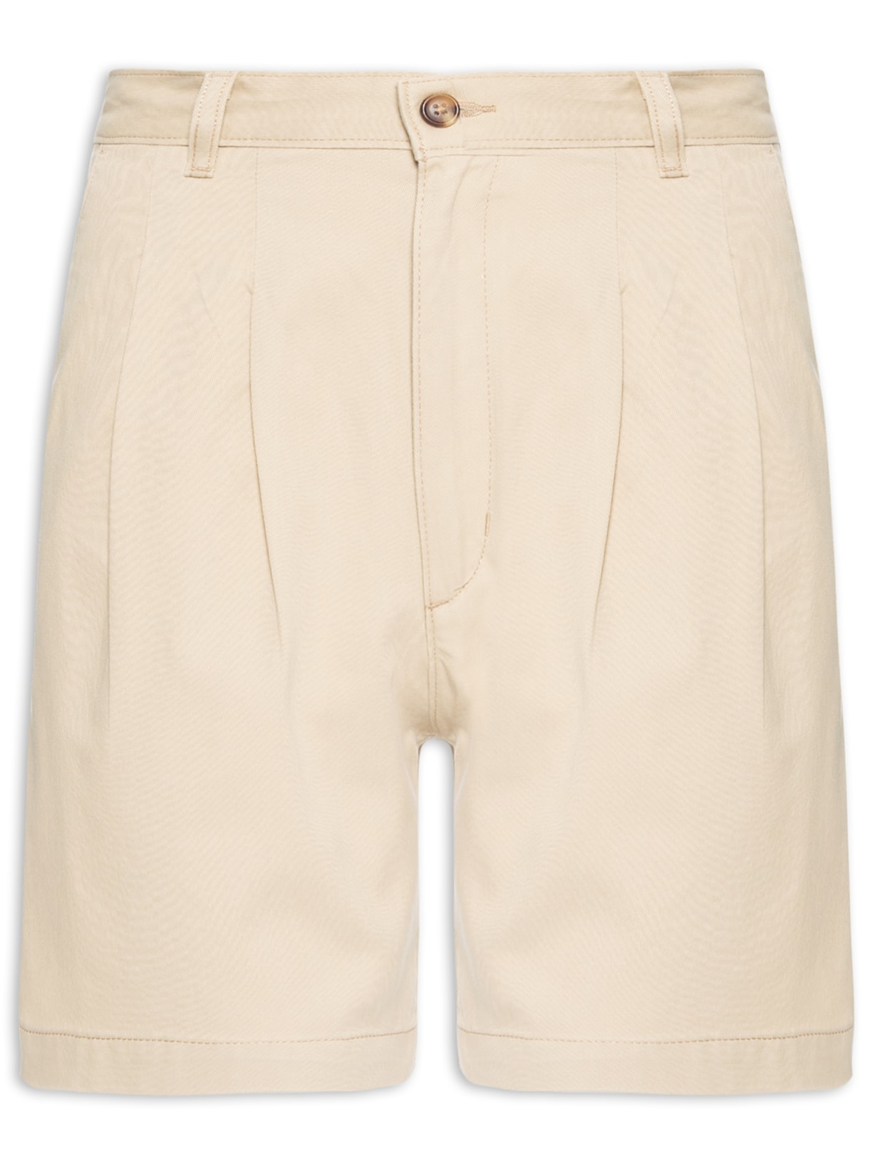 Short Feminino Pleated Trousser - Bege